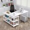 Tribesigns L-Shaped Desk With Storage Shelves Rotating Modern Computer Table Black